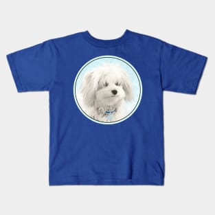 Coton de Tulear Painting - Cute Original Dog Art Kids T-Shirt